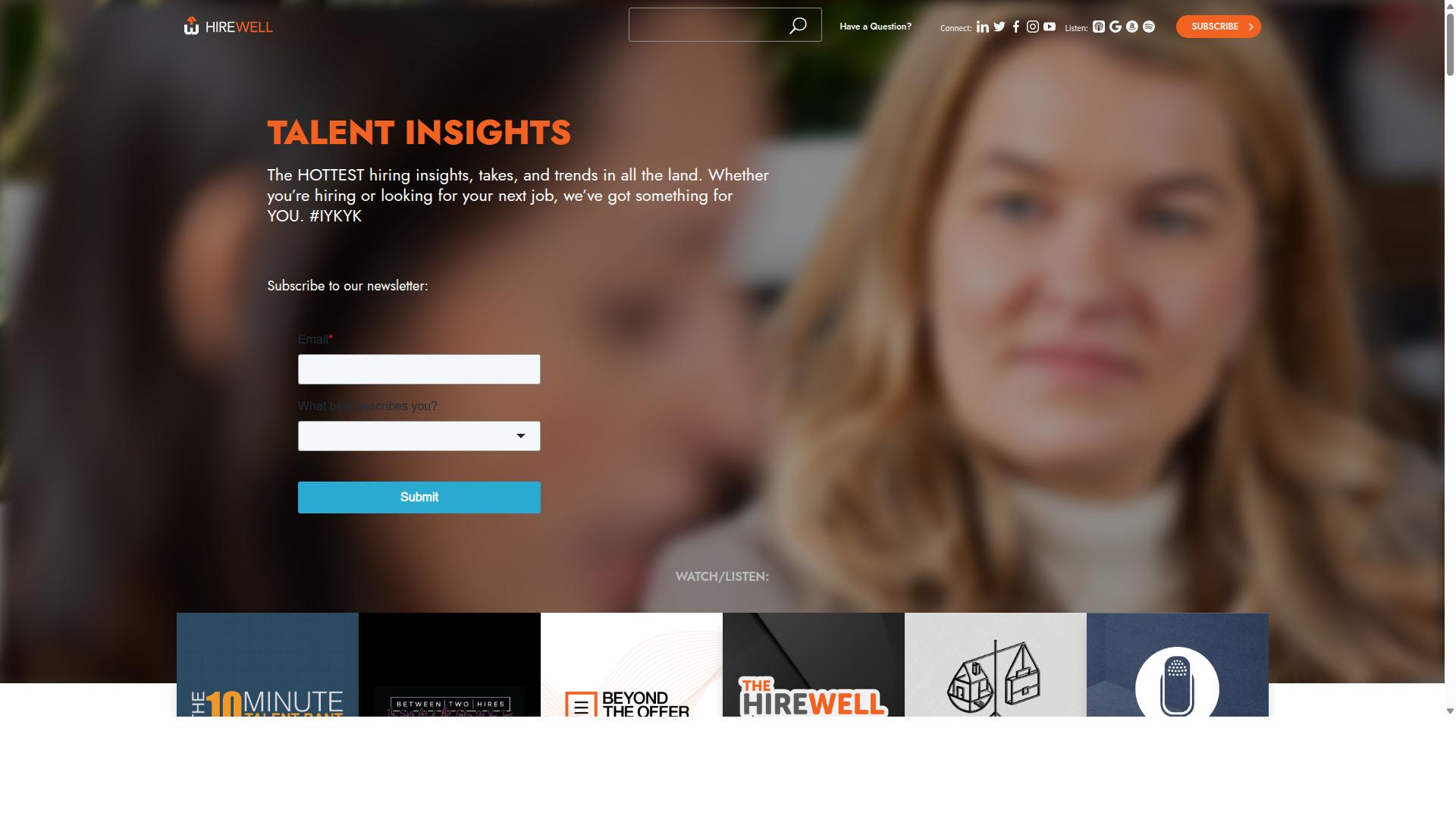Hirewell website